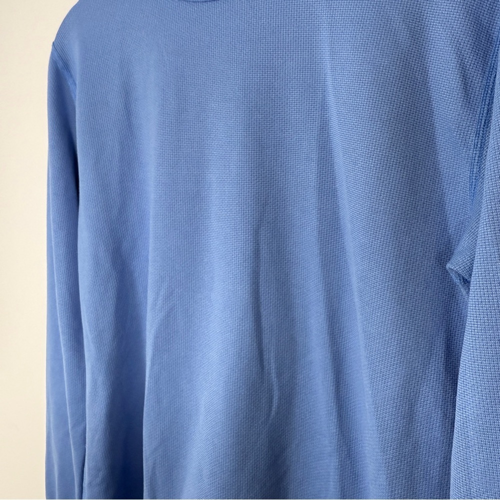 L.L.Bean Women’s Blue Waffle Knit Long Sleeve Performance Top Medium - Picture 4 of 5